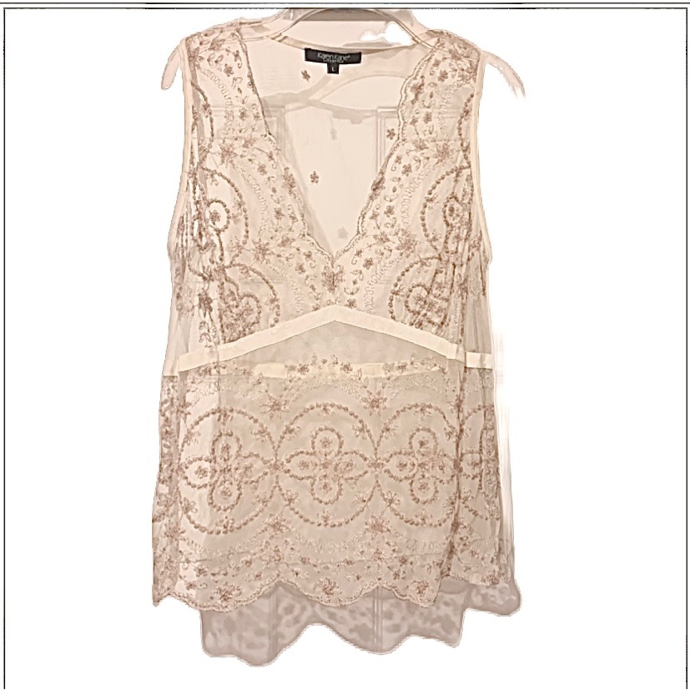 SOLD on Mercari Karen Kane Lace top. Size L. - Picture 3 of 14